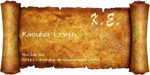 Kasuba Ervin névjegykártya