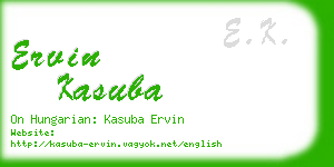 ervin kasuba business card